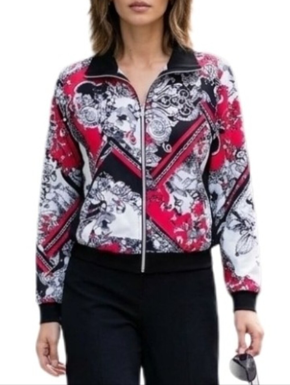 ac-tiv-ology Bomber Jacket Baroque Print Pink Size PM
